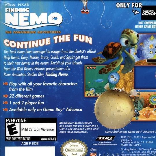 Finding Nemo: The Continuing Adventure gba download